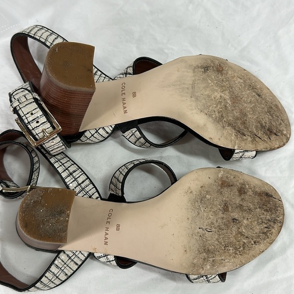 Cole Haan Signature Ankle Strap Snakeskin Scales Leather Heeled Sandals, 8B - Picture 7 of 9